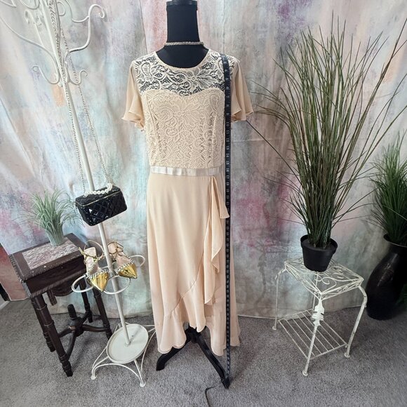 📌Bery Love Champagne Wedding Guest -  Cocktail - Prom - Formal Dress With Lace - Picture 6 of 15